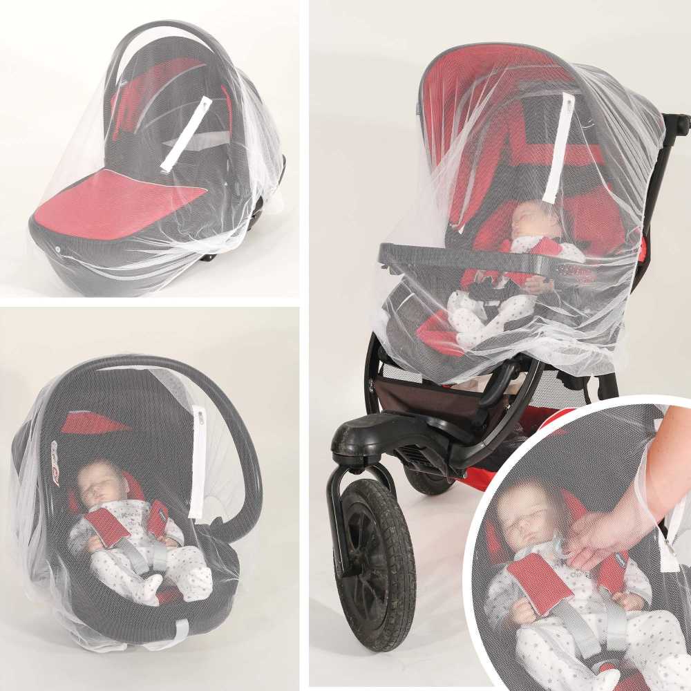 Zippered mosquito net - Cosy / Stroller / Pram - White