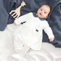Pigiama vestito elegante blu navy e bianco