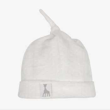 Bonnet naissance velours jacquard - Beige