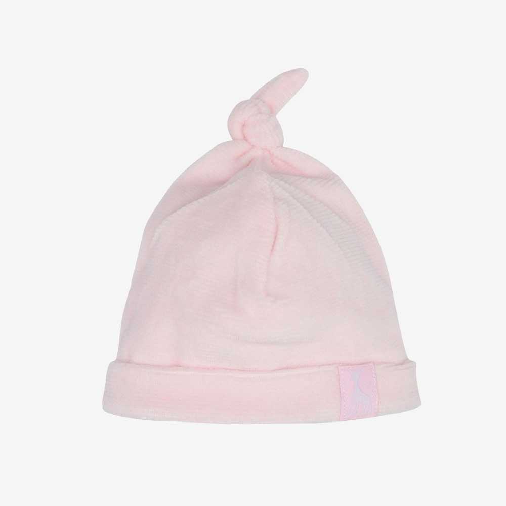 Geboortemuts fluweel drop needle - Roze - ©Sophie de giraf