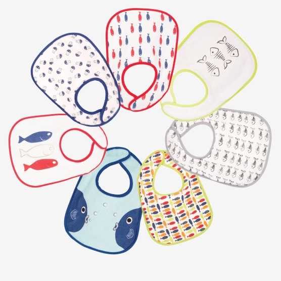 Set di 7 bavaglini - Come un pesce nell'acqua