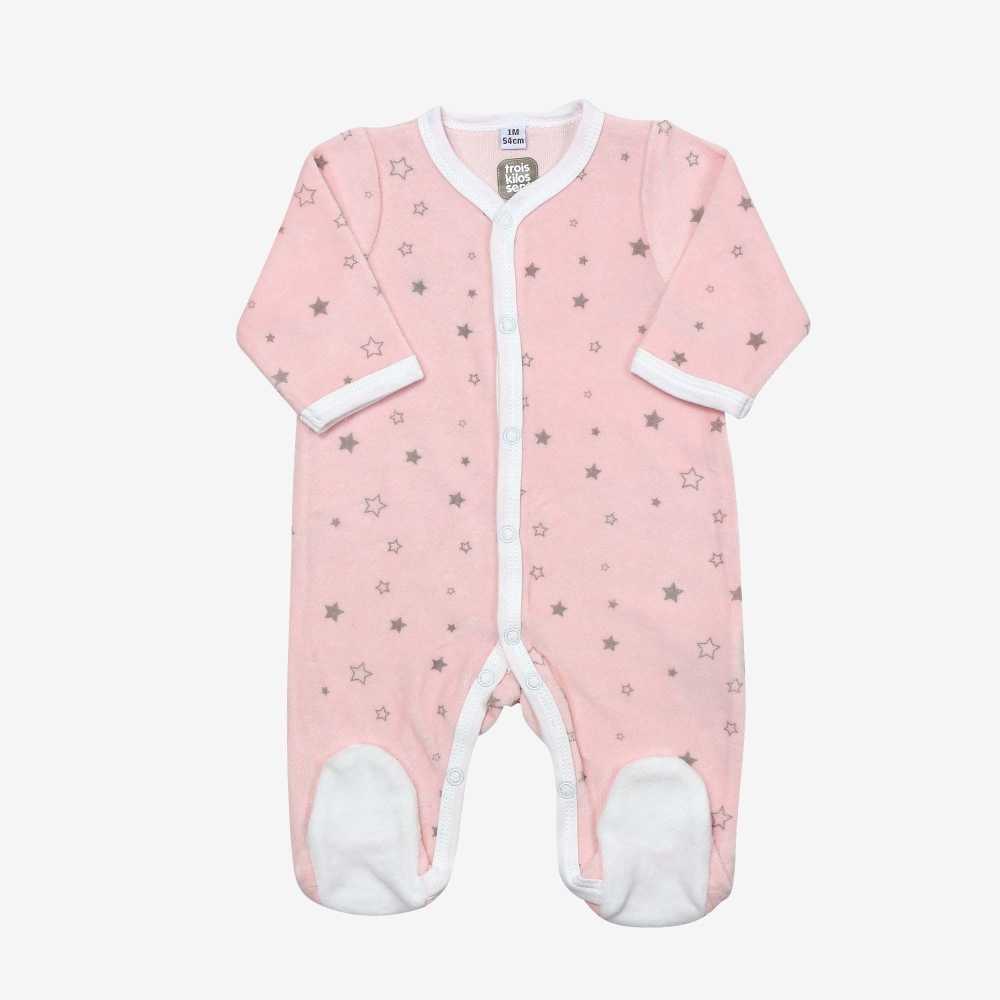 Pyjama "Juste Maman, Papa et Moi" rose étoiles
