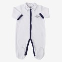 "Just Mommy, Daddy and Me" navy blue pajamas with star collar