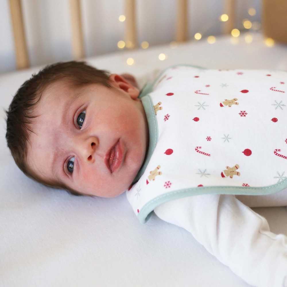 Baby awake for his first Christmas
