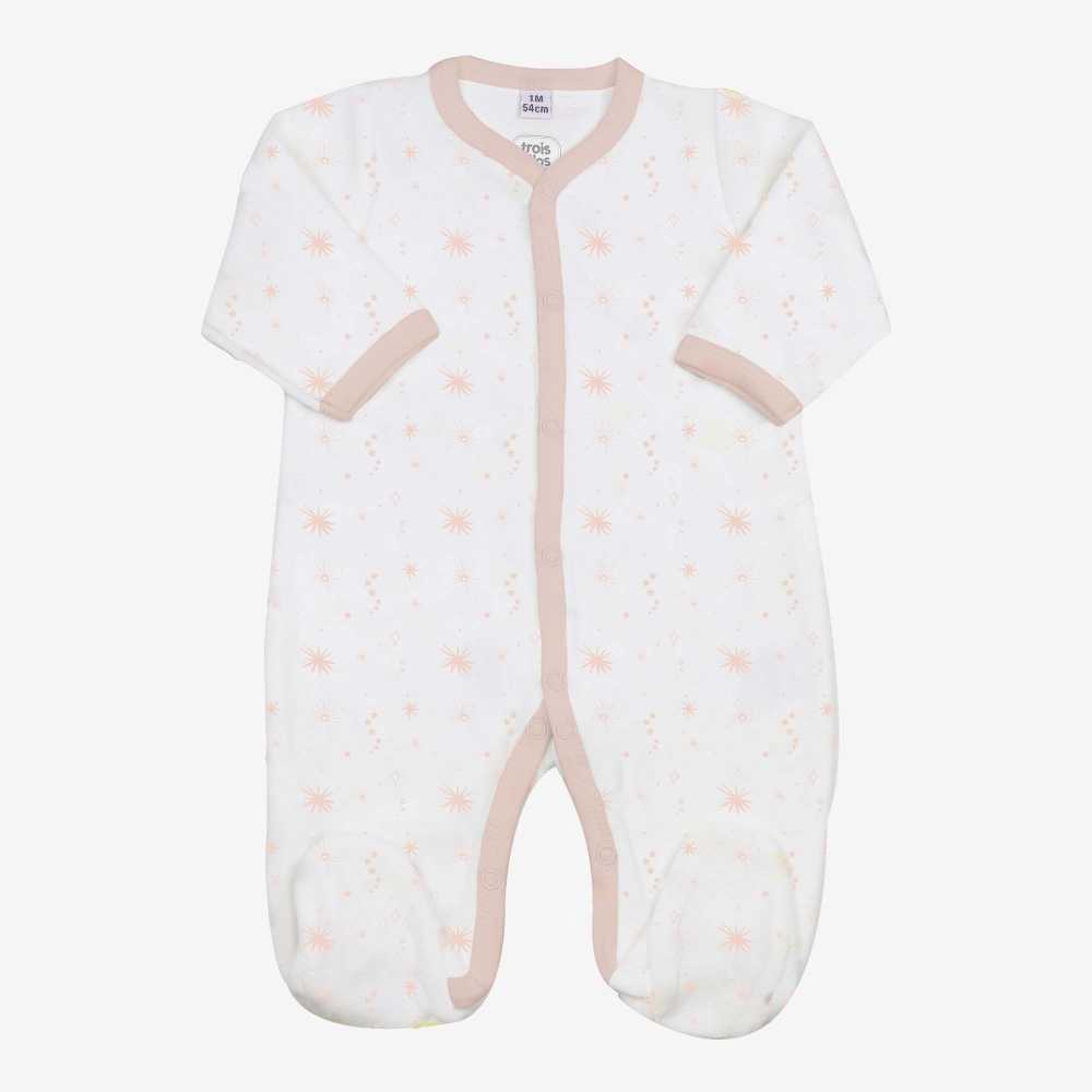 Pijama manta blanco con lazos rosas