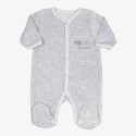 Heathered gray pajama embroidered "mini-us"