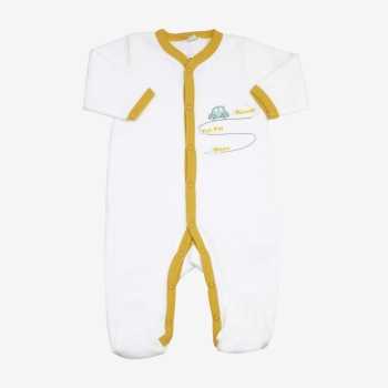 Witte en mosterdgele baby pyjama