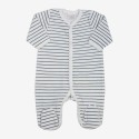 Donkerblauwe gestreepte pyjama in molton
