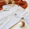 Staging of heather grey pajamas