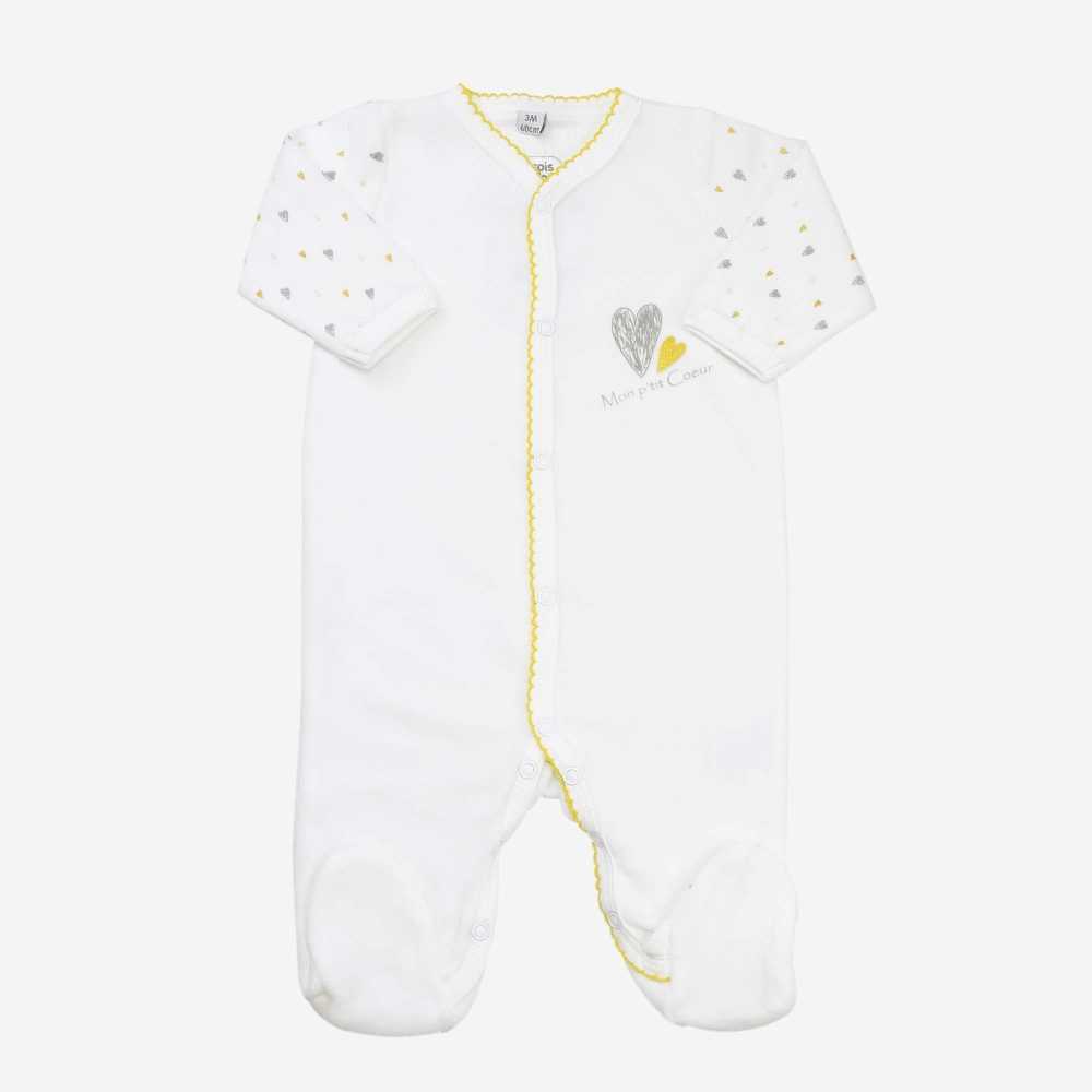 Witte babypyjama "mon petit coeur"