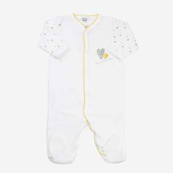 White baby pajamas "my little heart"