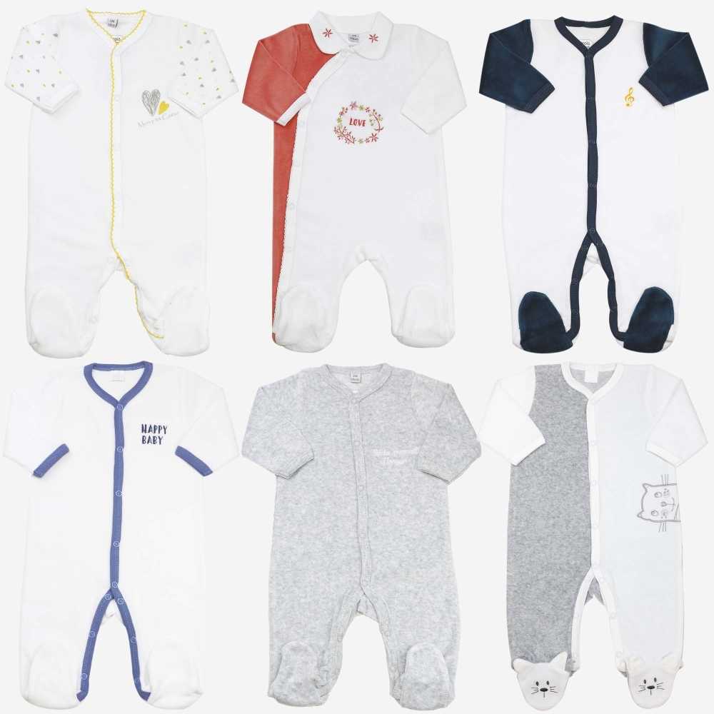 Set fluwelen babypyjama's