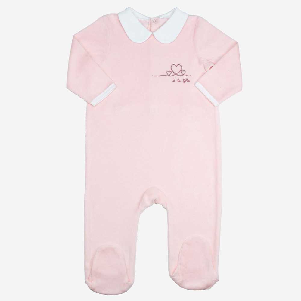 Pelele de terciopelo rosa empolvado