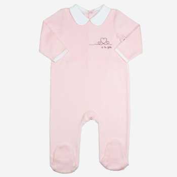 Pelele de terciopelo rosa empolvado