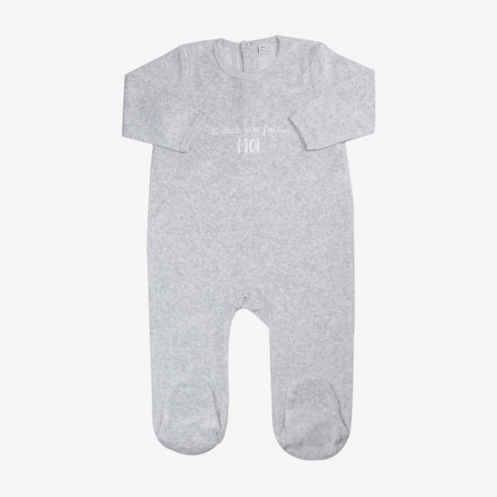 Heathered grey baby pajamas