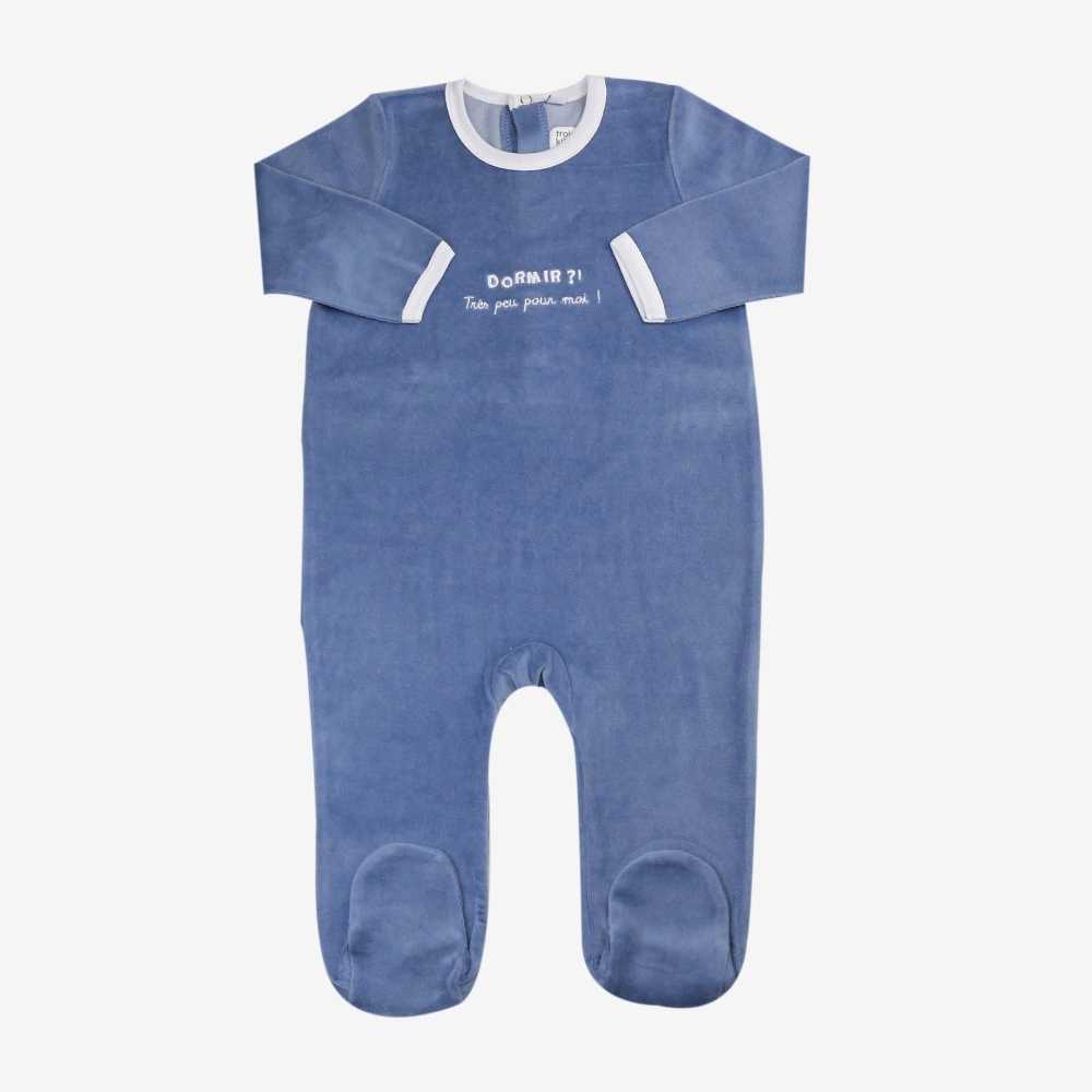Baby-Pyjama blau "schlafen? Nicht mein Ding!'