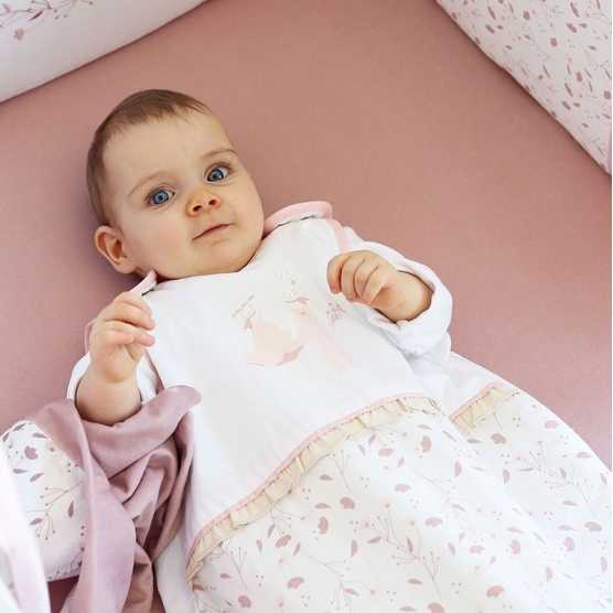 90 cm sleeping bag on white background with Floral print - Rose & Lili
