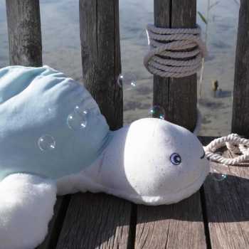 Grande peluche tortue qui fait bulles de savon
