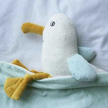 Paulette il gabbiano, il peluche sotto il piumone