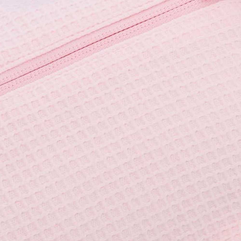 close-up of pink pure cotton honeycomb fabric