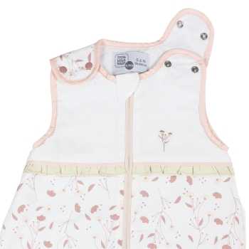 Opening with snaps and zipper for the newborn sleeping bag in organic cotton Rose & Lili