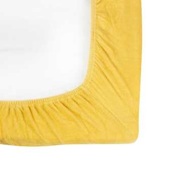 Gummiband des Wickelauflage-Bezugs aus Frottee in Senfgelb