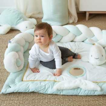 baby on its playmat without the arches offshore of nova