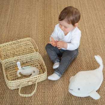 bébé avec son hochet hippocampe au large de nova