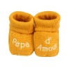 Scarpine neonato "papà amore" senape