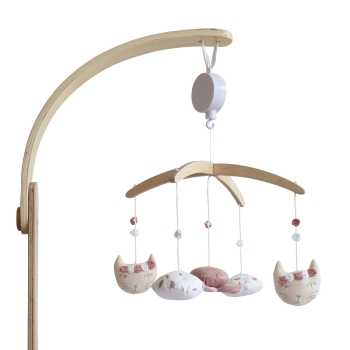 Muziekmobiel met kleine katjes en konijntjes uit de rose en Lili collectie