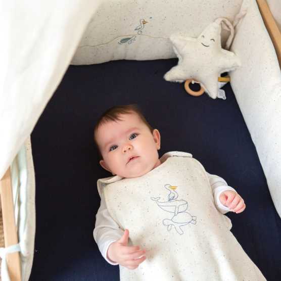 saco de dormir au large de nova beige jaspeado bordado