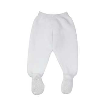 white cotton knit pants back product photo