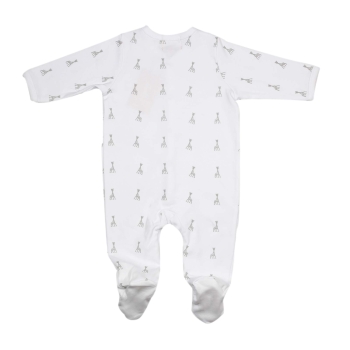 pijama nacimiento blanco motivos sophie la jirafa de espaldas