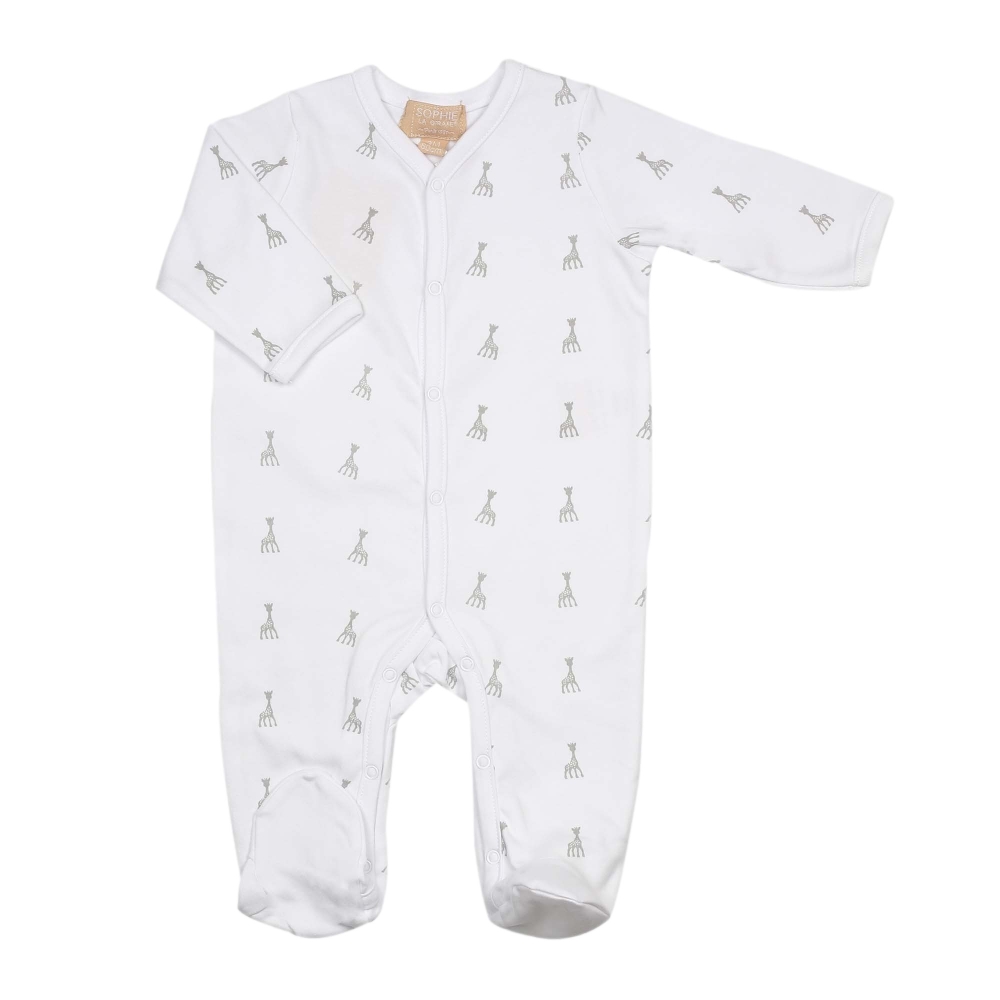 pyjama naissance blanc motifs sophie la girafe face
