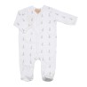 white newborn pajamas with sophie the giraffe motifs front