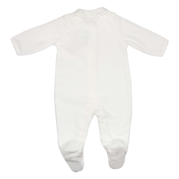 Ivory jacquard velvet pajamas with back detail