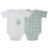 Set of two sage green short sleeve bodysuits