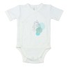 Close-up of the white bodysuit with a heart motif