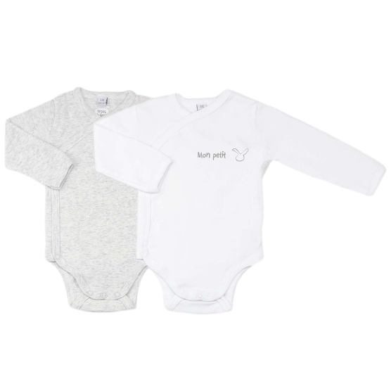 set of 2 soft baby bodysuits