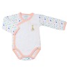 Body fille blanc, liseré rose et motifs colorés ©Sophie la girafe
