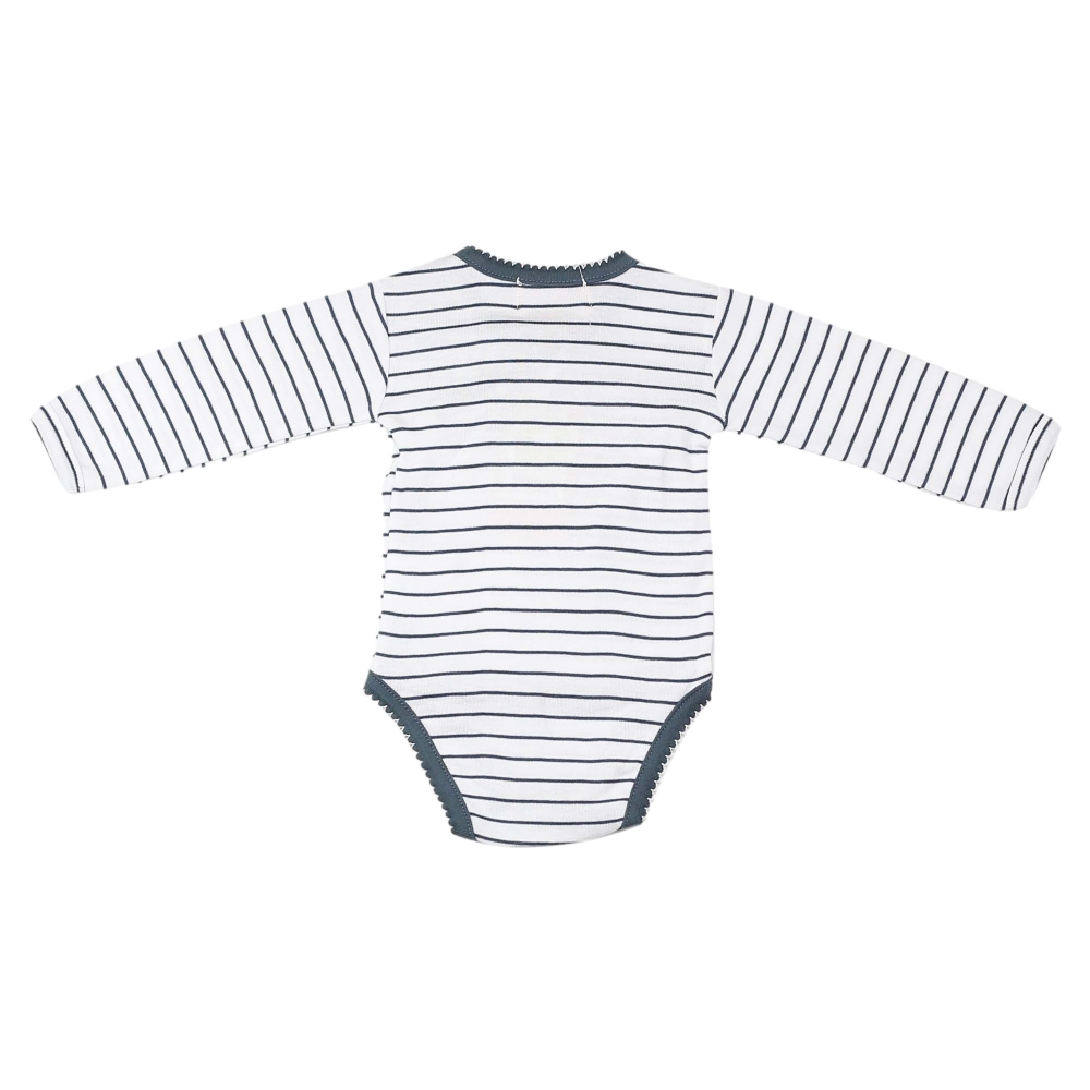 girl's striped body back view