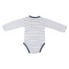 girl's striped body back view