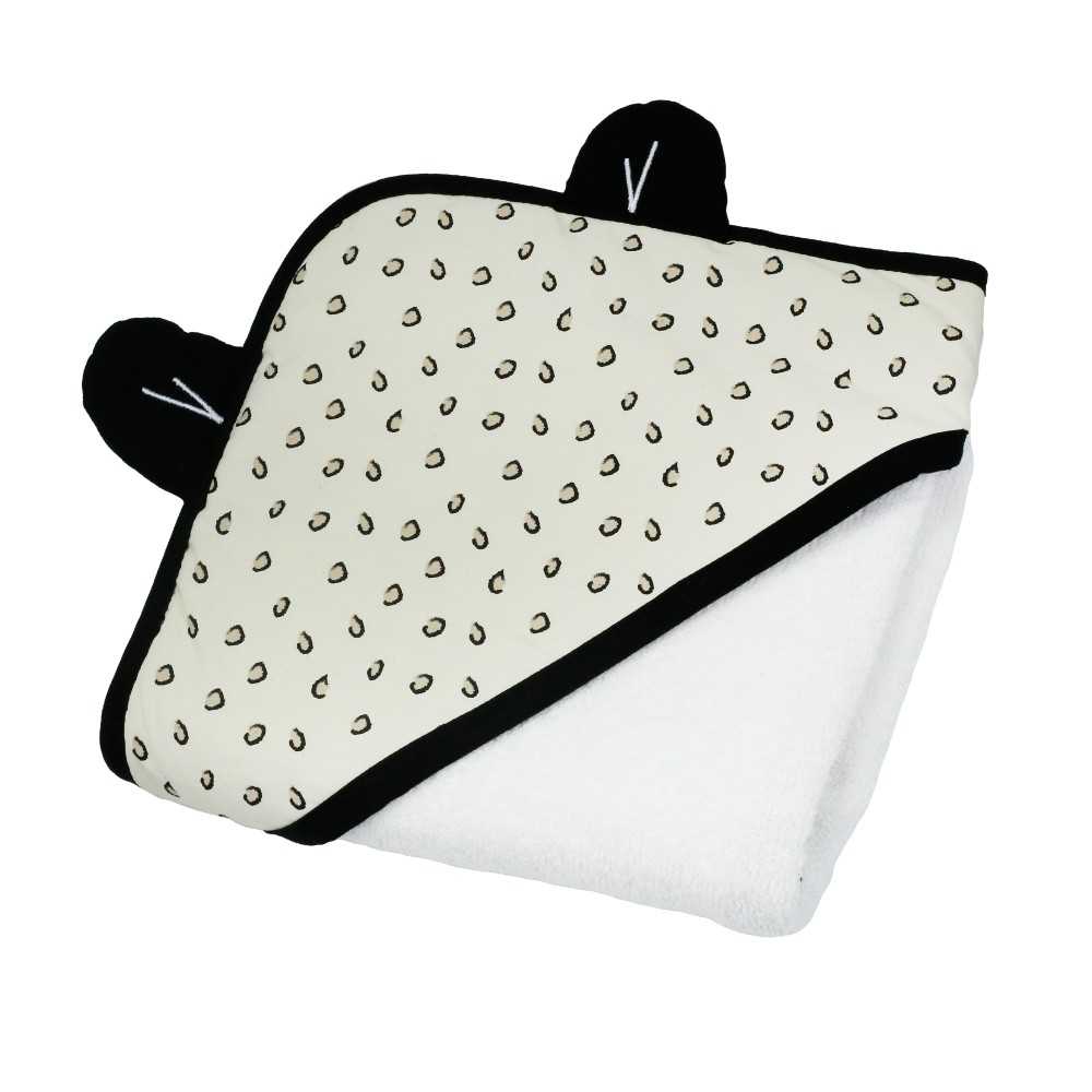 Leopard print hooded bath cape