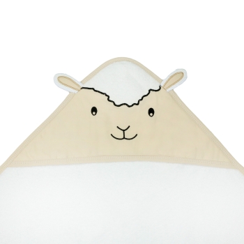 Zoom sur le visage de mouton de la capuche
