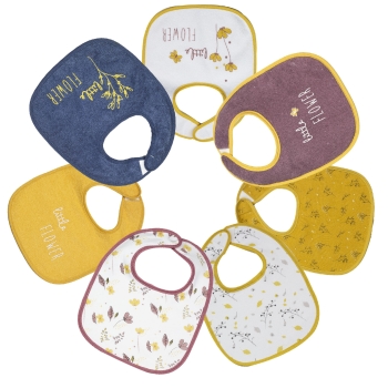 set di 7 bavaglini little flower