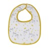 1st age bib with floral mustard trim