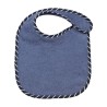 bavaglino blu con bordino blu notte per neonato unisex