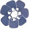set of 7 plain blue unisex bibs