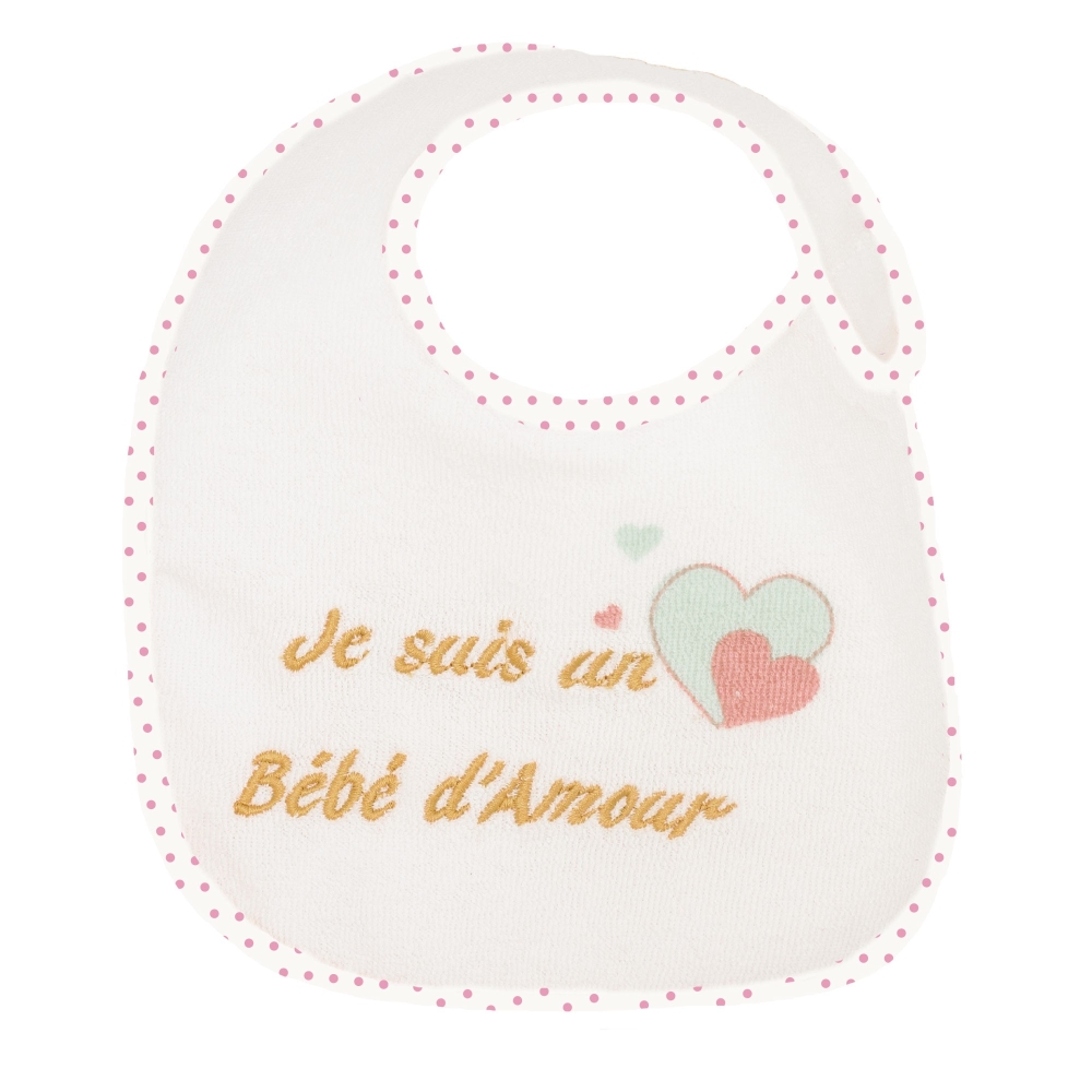 Bavaglino neonato - Ricamo Sono un bambino damore