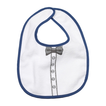 bib with bow tie and shirt button print